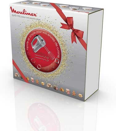 Міксер ручний Moulinex Quickmix HM3108 300 Вт, 5 швидкостей, нержавіюча сталь, для тіста, крему, чорний