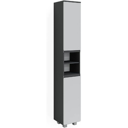 Пенал для ванної Vicco J-Shape, білий/антрацит, 30x190 см