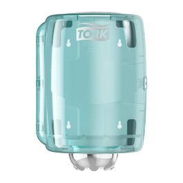 Диспенсер для паперових рушників Tork M2, внутрішня подача, біло-бірюзовий, для гігієнічної видачі по одному листу