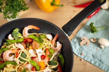 Wok KUHN RIKON Easy Induction 28 см, антипригарний, алюмінієвий, для індукції, чорний