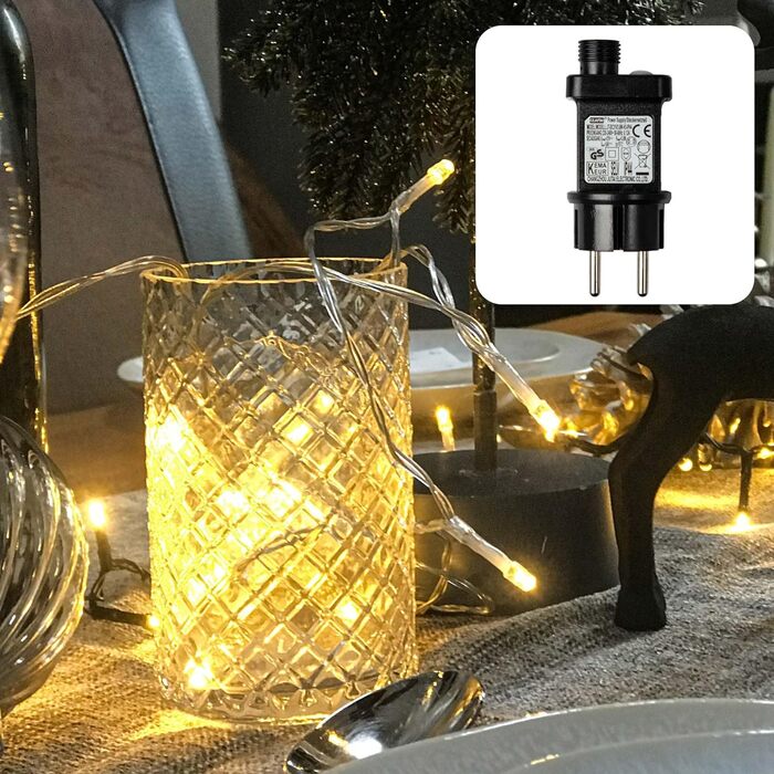 Світлодіодна гірлянда hellum для вулиці й дому, 160 LED, тепле біле світло, з таймером, прозорий кабель, довжина 15,9 м, електрична