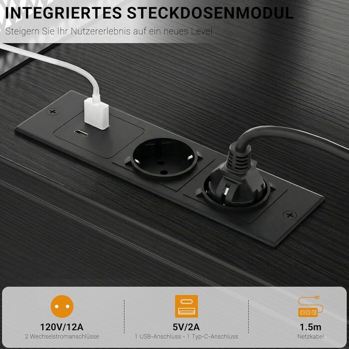 Комп'ютерний стіл iSunirm для геймінгу 120x50 см з RGB підсвіткою, розеткою та підставкою під монітор. Стіл для дому, офісу, спальні