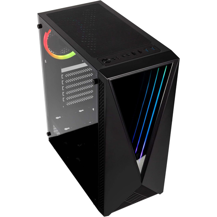 Корпус для ПК KOLINK Void RGB Midi Tower з гартованим склом, ігровий комп'ютерний корпус з підсвічуванням, вентилятор у комплекті