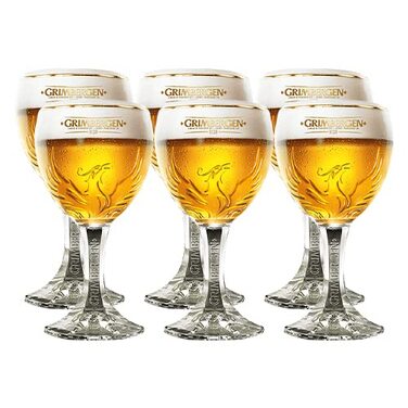 Склянки для пива Grimbergen на ніжці 250 мл, набір 6 шт.