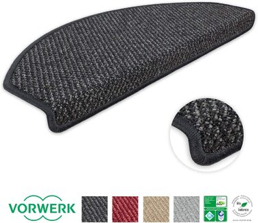 Набір напівкруглих килимків для сходів Kettelservice-Metzker Vorwerk Lord, антрацит, 14 шт.