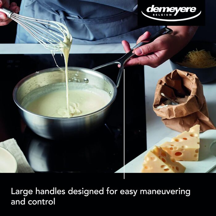 Demeyere Essential 5 конічна сталева каструля для індукції та духовки, 20 см, 5-шаровий нержавіючий метал, без кришки, гарантія 30 років