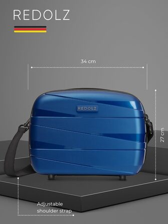 REDOLZ Жорсткий косметичний кейс для ручної поклажі, поліпропілен, 34x17x27 см, з функцією кріплення на валізу
