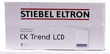 Керамічний електрообігрівач STIEBEL ELTRON CK 20 Trend LCD 2 кВт, енергоощадний, для ванної кімнати, 25 м², тижневий таймер, LCD-дисплей, TÜV, Німеччина