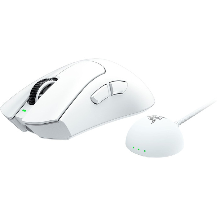 Ігрова бездротова миша Razer DeathAdder V4 Pro White: ергономічна, ультралегка (55г), 26K DPI, HyperSpeed, до 100 годин роботи