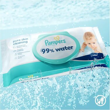 Дитячі вологі серветки Pampers 99% Water, гіпоалергенні, 12 упаковок по 60 шт (720 шт)