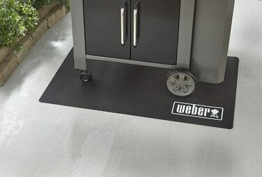 Килимок для гриля Weber 120x80 см чорний — захист тераси і балкона від жиру, жаростійкий, антибактеріальний, для всіх грилів