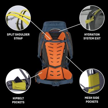 Рюкзак туристичний Salewa Trek Mate 55+5 л для чоловіків, універсальний розмір, сірий Quiet Shade