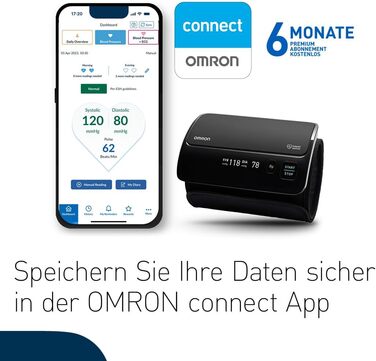 Автоматичний тонометр OMRON EVOLV на плече, бездротовий, клінічно перевірений, для вагітних, із безкоштовним додатком та 6 місяців OMRON connect Premium