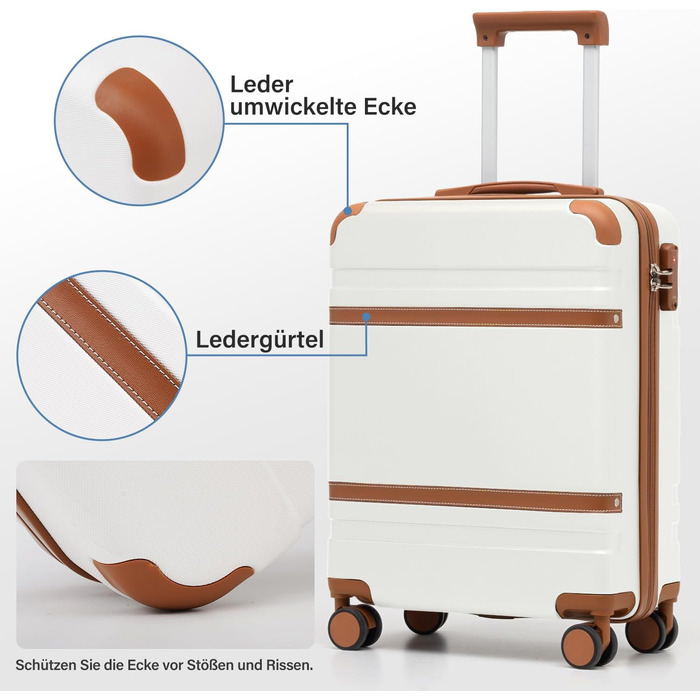 Жорсткий валізу COOLIFE 55x40x20 см для ручної поклажі EasyJet, легкий чемодан з TSA-замком і 4 подвійними колесами, чорний/коричневий