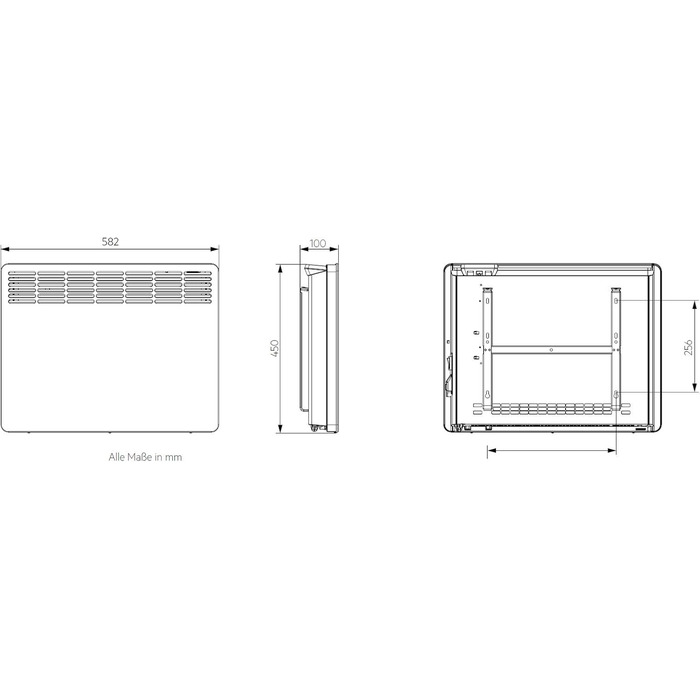 Електричний конвектор AEG WKL 1505, 1500 Вт, енергоощадний, для 20 м², LCD-дисплей, таймер, білий, металевий корпус