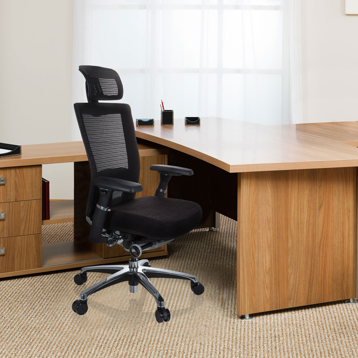 Крісло офісне NOVA PRO I ALU Тканина чорна hjh OFFICE