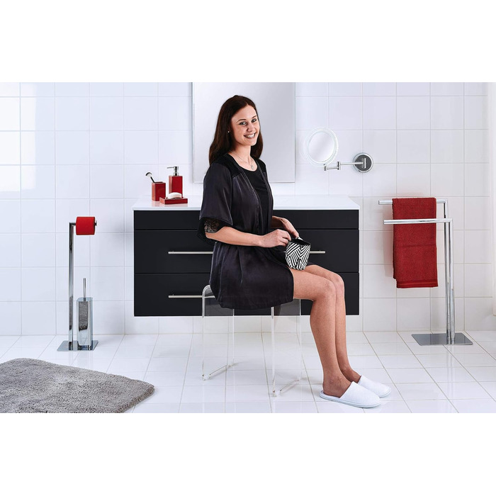 RIDDER Trendy Bad-Hocker, акриловий табурет для ванної кімнати, прозорий, 39 x 47 x 28 см