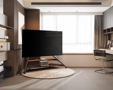 Мобільна TV стійка FITUEYES Design для телевізорів 75-100 дюймів, до 85 кг, регульована висота (14 положень), з полицею та кабель-менеджментом