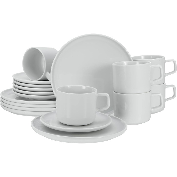 CreaTable Серія Chef Collection: 18-частинний порцеляновий сервіз для 6 осіб, Made in Europe