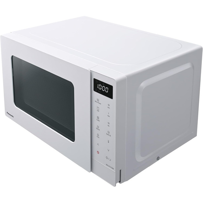 Мікрохвильова піч Panasonic NN-ST21QWEPG 20л з грилем, біла – 800 Вт, автоматичне розморожування, 11 програм, LED-дисплей
