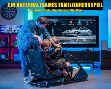 GTPLAYER Симулятор кокпіт для гонок, стійка для керма та педалей з динаміками (Ліловий)