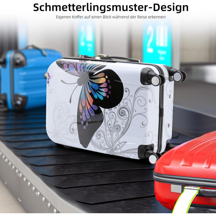 Валіза BEIBYE Butterfly M: жорсткий дорожній кофер з полікарбонату, Trolley з TSA-замком, середній розмір
