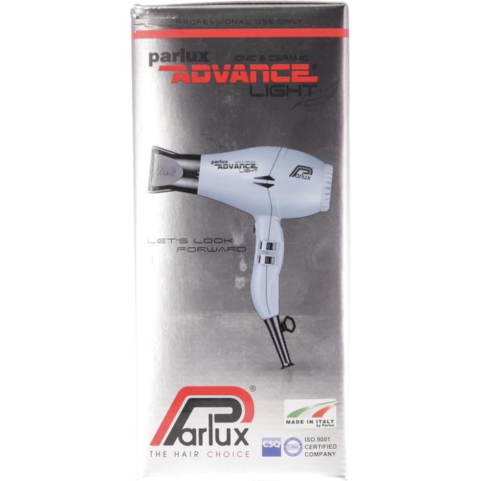 Фен Parlux Advance Light Ionic & Ceramic 2200 Вт, легкий, компактний, професійний, для всіх типів волосся, червоний, без насадки Softstyler