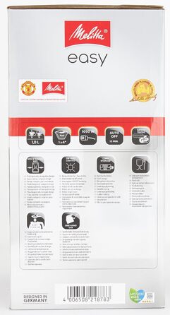 Кавоварка Melitta Easy Therm з термокувшином, фільтраційна, до 8 чашок, чорна, з функцією захисту від капання
