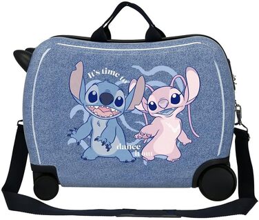 Дитяча валіза Disney Stich Dance it out, жорсткий ABS, 50x38x20 см, 34 л, 1,8 кг, 2 колеса, синя