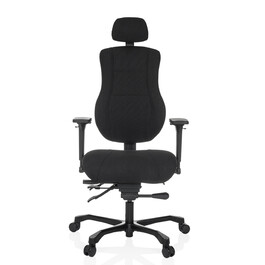 Офісне крісло / Крісло керівника 24 ГОДИНИ BASIC Тканина чорна hjh OFFICE