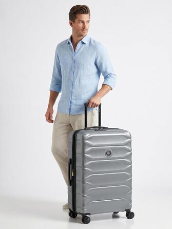 Валіза для подорожей DELSEY Paris Meteor Graphite L, великий XL тролей XL (50x32x78 см), розширювана, полікарбонат