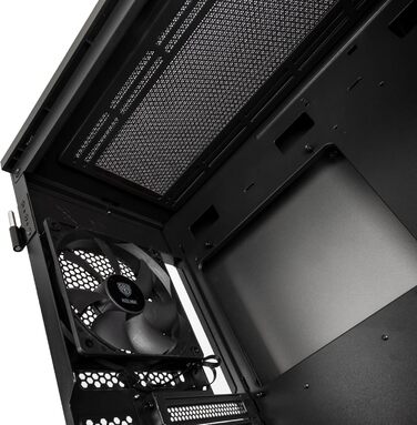 Ігровий корпус для ПК Kolink Stronghold Barricade E-ATX з відкидними дверцятами з загартованого скла, знімною верхньою панеллю, 2 вентиляторами 120 мм, чорний Midi Tower
