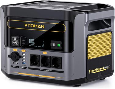 Портативна електростанція VTOMAN FlashSpeed 1500, ємність 1548 Wh, номінальна потужність 1500 W