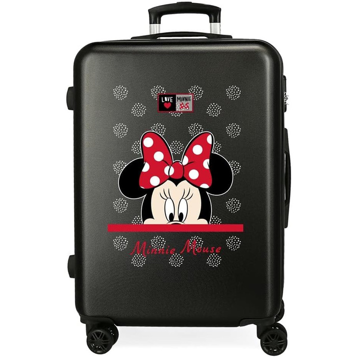 Середня валіза Disney My Pretty Bow, чорна, 70 л, 4 подвійні колеса, ABS, 48×68×26 см