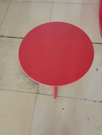 Стіл Grand Patio круглий кавовий для саду, легкий та міцний, невеликий столик для вітальні, спальні, офісу, червоний 45x45 см, для вулиці та дому