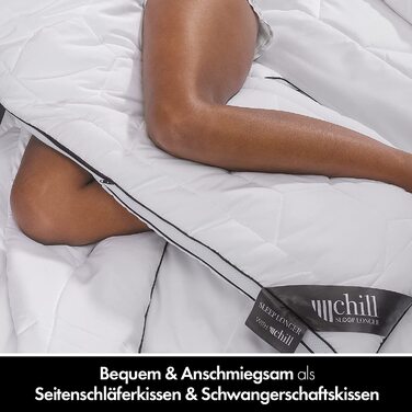 Ортопедична подушка для сну chill SLEEPLONGER 40x145 см – подушка для вагітних і для сну на боці, 100% веганська, дихаюча, знімний чохол, 800 г наповнювача