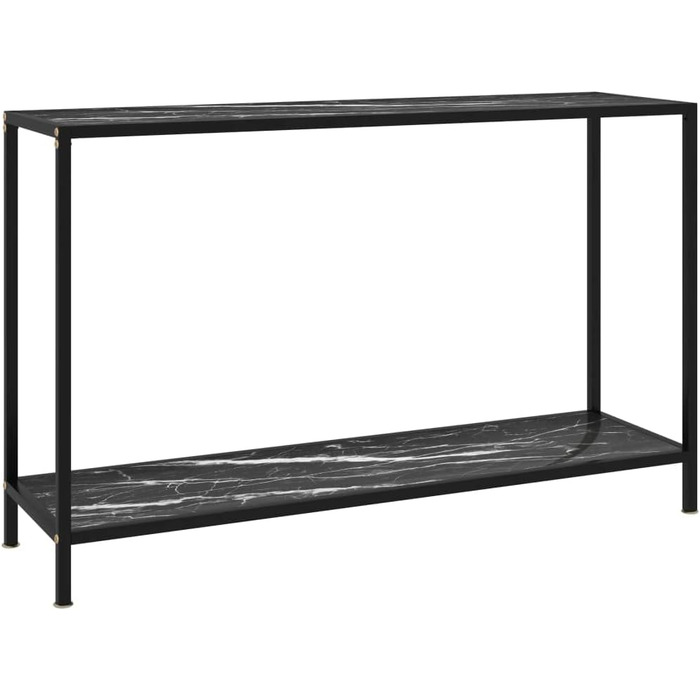 Консольний стіл vidaXL, скляний, 120x35x75 см, чорний і білий, металевий каркас, приліжковий/туалетний/декоративний стіл