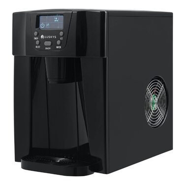 Льодогенератор Juskys PIM200L з прямим дозатором та таймером, чорний, до 12 кг/добу, 2 розміри кубиків, 2 л резервуар, лід за 6-10 хвилин