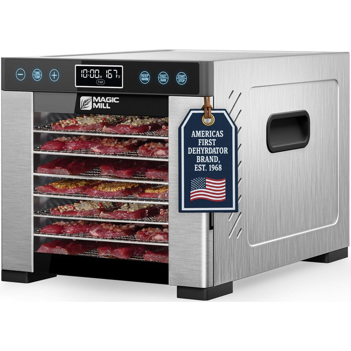 Сушарка для продуктів Magic Mill MFD-7700, 7 лотків, срібляста, пластик, прямокутна