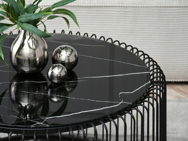 Журнальний стіл Mebel-Partner круглий, 80 x 80 x 42 см, чорний