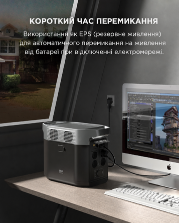 Портативна електростанція EF ECOFLOW Delta 2, ємність 1024 Wh, номінальна потужність 1800 W, пікова потужність 2700 W