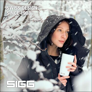 Кружка SIGG Neso Pure Ceram з кришкою Tritan, нержавіюча сталь 18/8, 0.3L/0.4L, миється в посудомийній машині, BPA-free