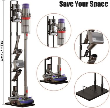 Підставка для пилососа Dyson V15/V15s/V11/V10/V8/V7/V6, на підлогу, чорна - тримач та організатор аксесуарів
