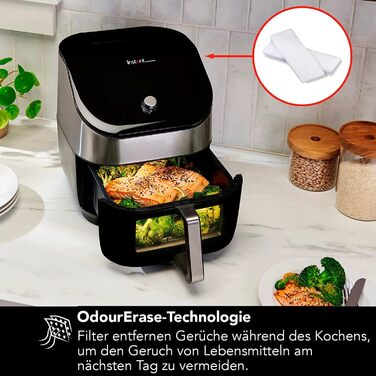 Електрична аерофритюрниця Instant Vortex Plus 5.7 л з оглядовим вікном, нержавіюча сталь, 6-в-1 – фритюр, випікання, запікання, гриль, дегідрація, підігрів, 1700 Вт, цифрове керування, велика місткість