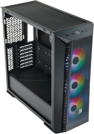 Корпус для ПК Cooler Master MasterBox 520 Mesh, Mid-Tower ATX, 3 встановлених вентилятори, сітчаста передня панель, скляна бічна стінка, ARGB-контролер, чорний