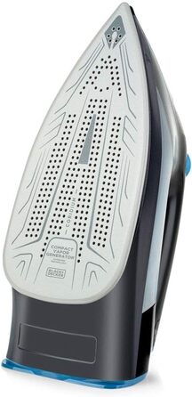 Праска парова BLACK+DECKER BXIR2401E, 2400 Вт, пластик, чорна/синя, резервуар 230 мл