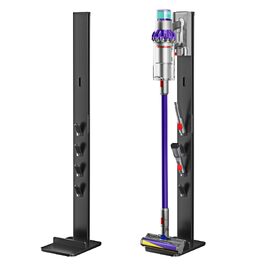 Тримач для пилососа PEGZONE для Dyson (V6, V7, V8, V10, V11, V12, V15, Gen5) — настінний органайзер для насадок з 4 гачками та 4 полицями, чорний