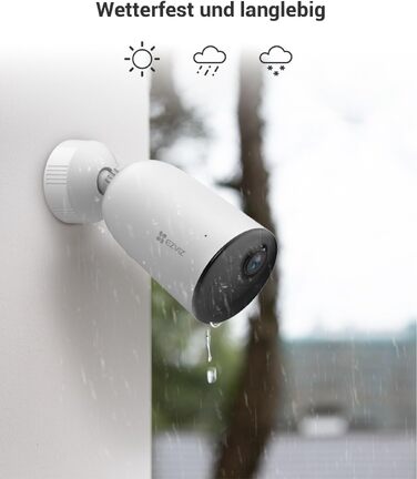 Відеокамера EZVIZ 2K Akku (Cb3 Kit) – Бездротова вулична камера з нічною зйомкою, розпізнаванням людей/авто, сиреною, прожектором та двостороннім аудіо