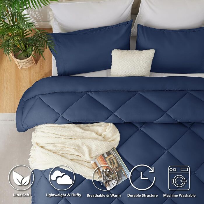 Ковдра CozyLux 200x200 см для всіх сезонів, мікрофібра 300gsm, біла. Розміри: 135x200 см, 200x200 см