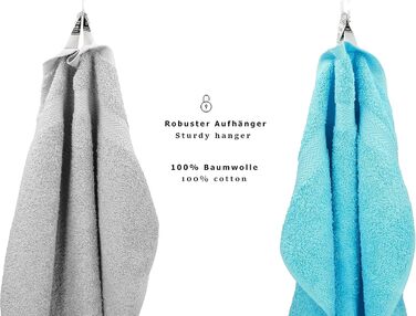 Набір гостьових рушників Betz 10 шт. преміум, 100% бавовна, 30x50 см, сірий та бірюзовий